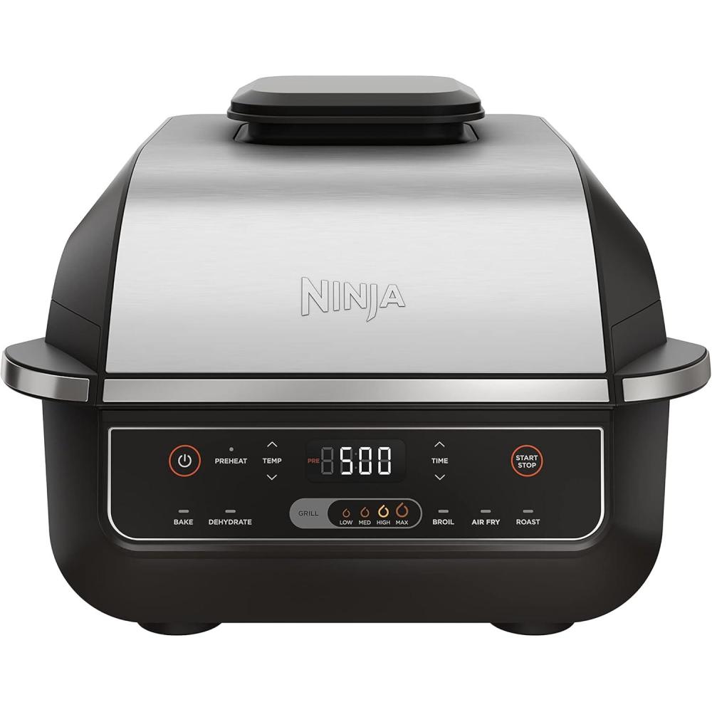 imageNinja DG551 Foodi Smart XL 6in1 Indoor Grill with Air Fry Roast Bake Broil amp Dehydrate Foodi Smart Thermometer 2nd Generation BlackSilver6in1