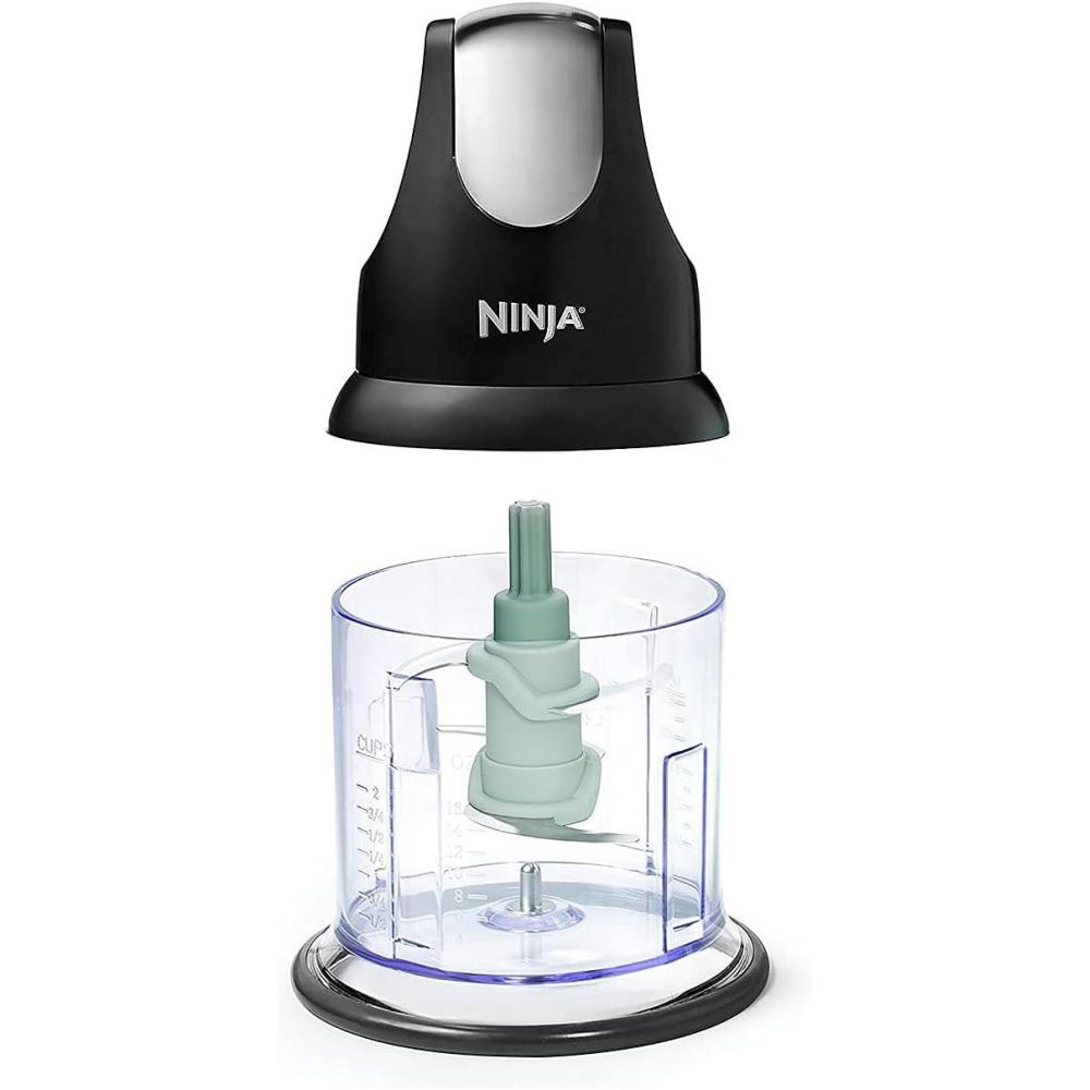 imageNinja Food Chopper Express Chop with 200Watt 16Ounce Bowl for Mincing Chopping Grinding Blending and Meal Prep NJ110GRlimitededition