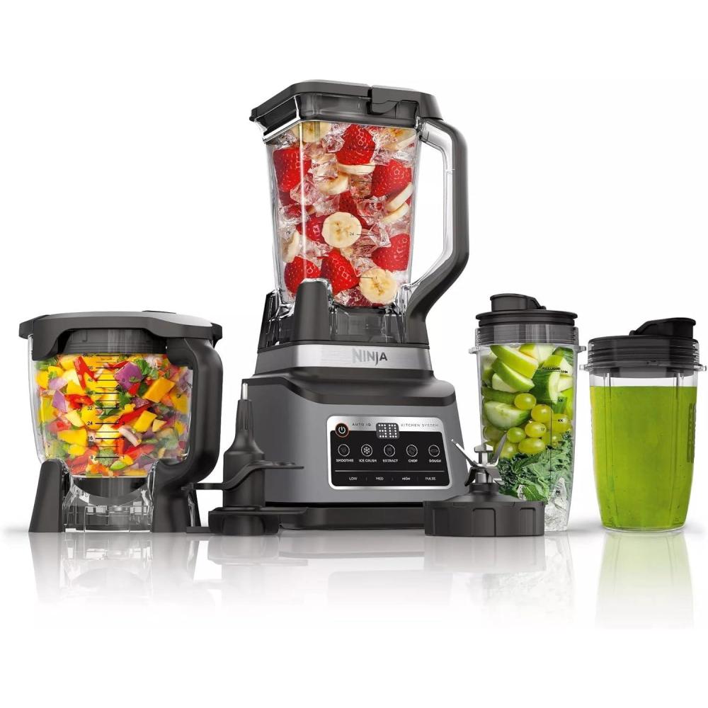 imageNinja RBN803TGT Professional Plus Kitchen Blender System and 8Cup Food Processor with AutoiQ Black  Certified Refurbished