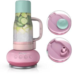 Ninja Blendboss™ | Personal Blender for Smoothies & Frozen Drinks | 26oz Travel Tumbler with LeakProof Lid, Chug Spout & Detachable Straw | Auto-iQ Technology | Blue Raspberry | DB351BL(Pink)