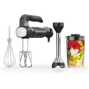 Ninja Immersion Blender and Whisk, Hand Stick Blender, 4 Speeds, with SplatterShield and PanProtect, 4-Cup Blending Vessel, Dishwasher Safe, 5-ft Cord, Ergonomic, Deep Navy, CI201ND(Black)