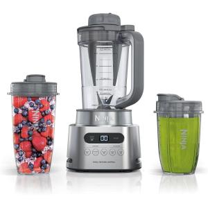 Ninja SS151 TWISTi Blender DUO, High-Speed 1600 WP Smoothie Maker & Nutrient Extractor* 5 Functions Smoothie, Spreads & More, smartTORQUE, 34-oz. Pitcher & (2) To-Go Cups, Gray(1400 Peak Watts)