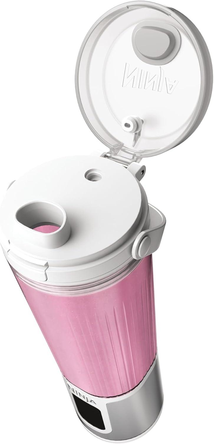 imageNinja Blast Portable Blender Cordless 18oz Vessel Personal Blender ForShakes and Smoothies BPA Free LeakproofLid and Sip Spout USBC Rechargeable Dishwasher Safe Parts Tinted Mint BC151MTWhite