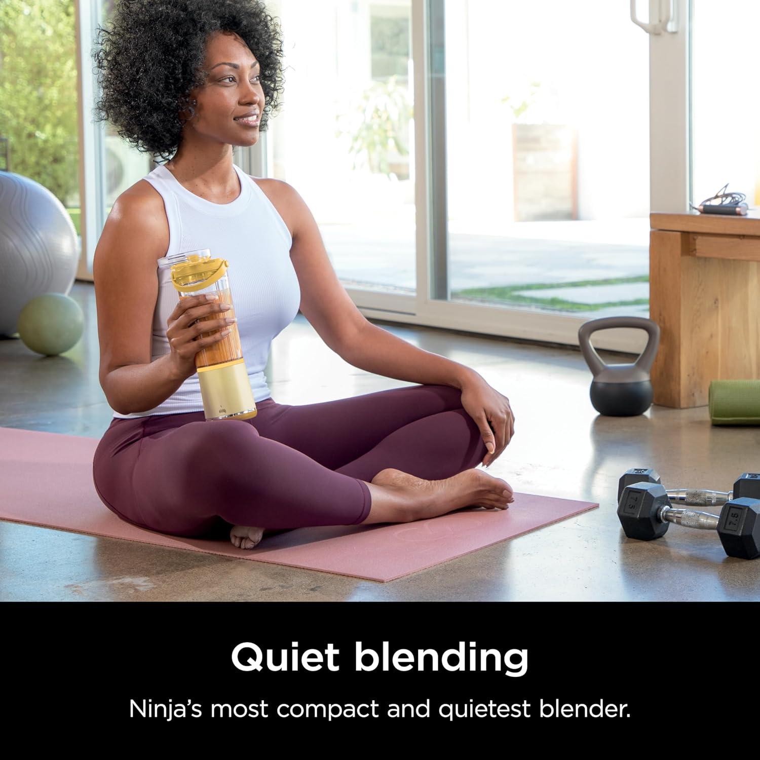 imageNinja Blast Portable Blender Cordless 18oz Vessel Personal Blender ForShakes and Smoothies BPA Free LeakproofLid and Sip Spout USBC Rechargeable Dishwasher Safe Parts Tinted Mint BC151MTLemon Meringue