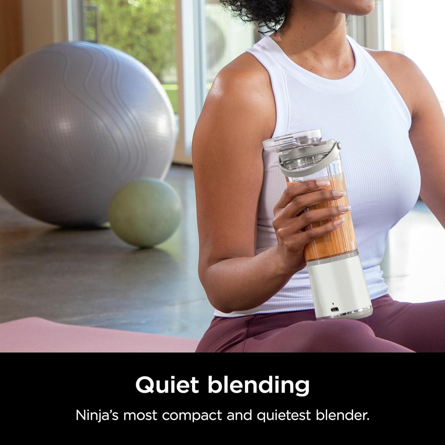 imageNinja Blast Portable Blender Cordless 18oz Vessel Personal Blender ForShakes and Smoothies BPA Free LeakproofLid and Sip Spout USBC Rechargeable Dishwasher Safe Parts Tinted Mint BC151MTPeach Stone
