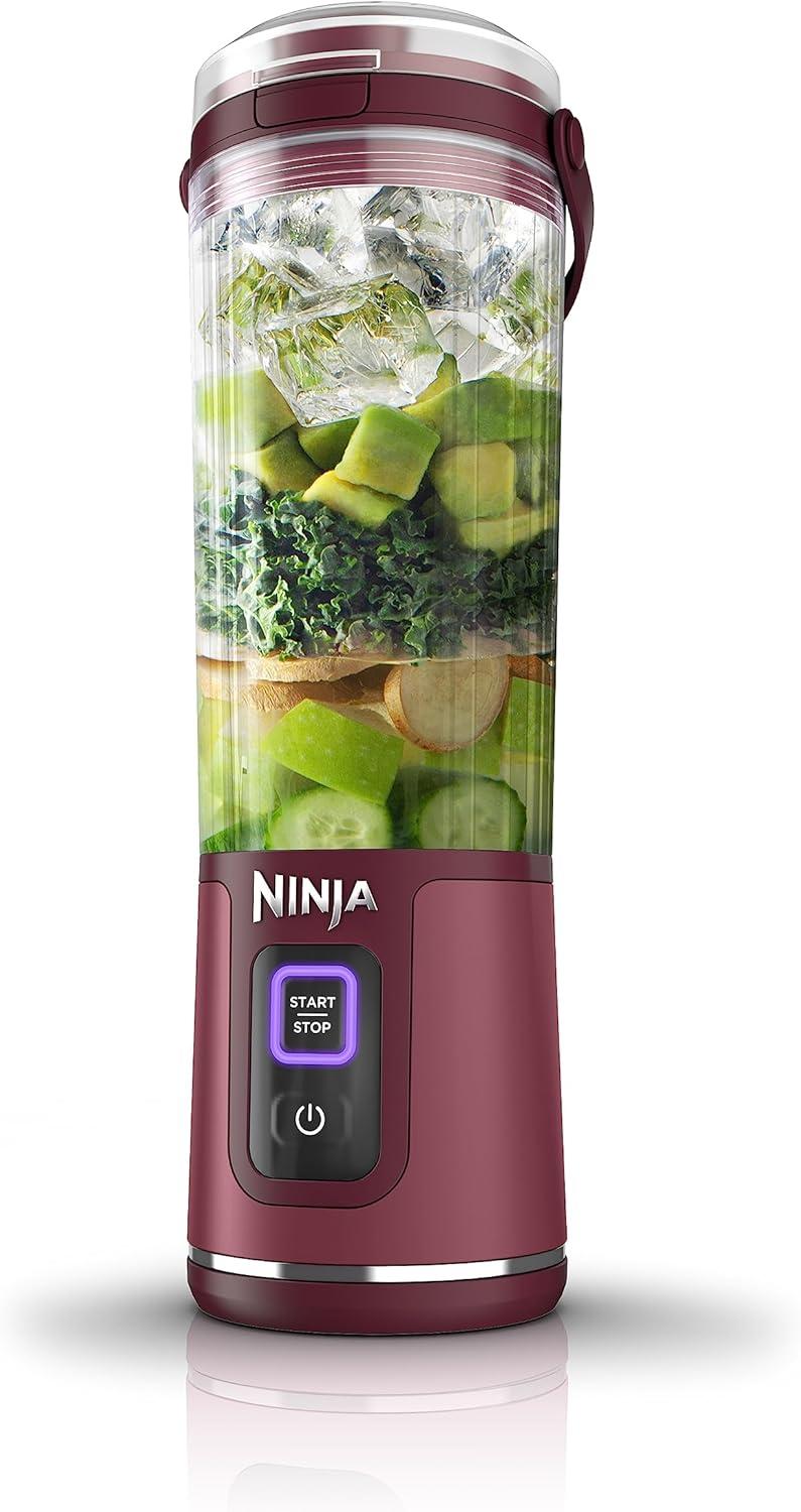 imageNinja Blast Portable Blender Cordless 18oz Vessel Personal Blender ForShakes and Smoothies BPA Free LeakproofLid and Sip Spout USBC Rechargeable Dishwasher Safe Parts Tinted Mint BC151MTCranberry