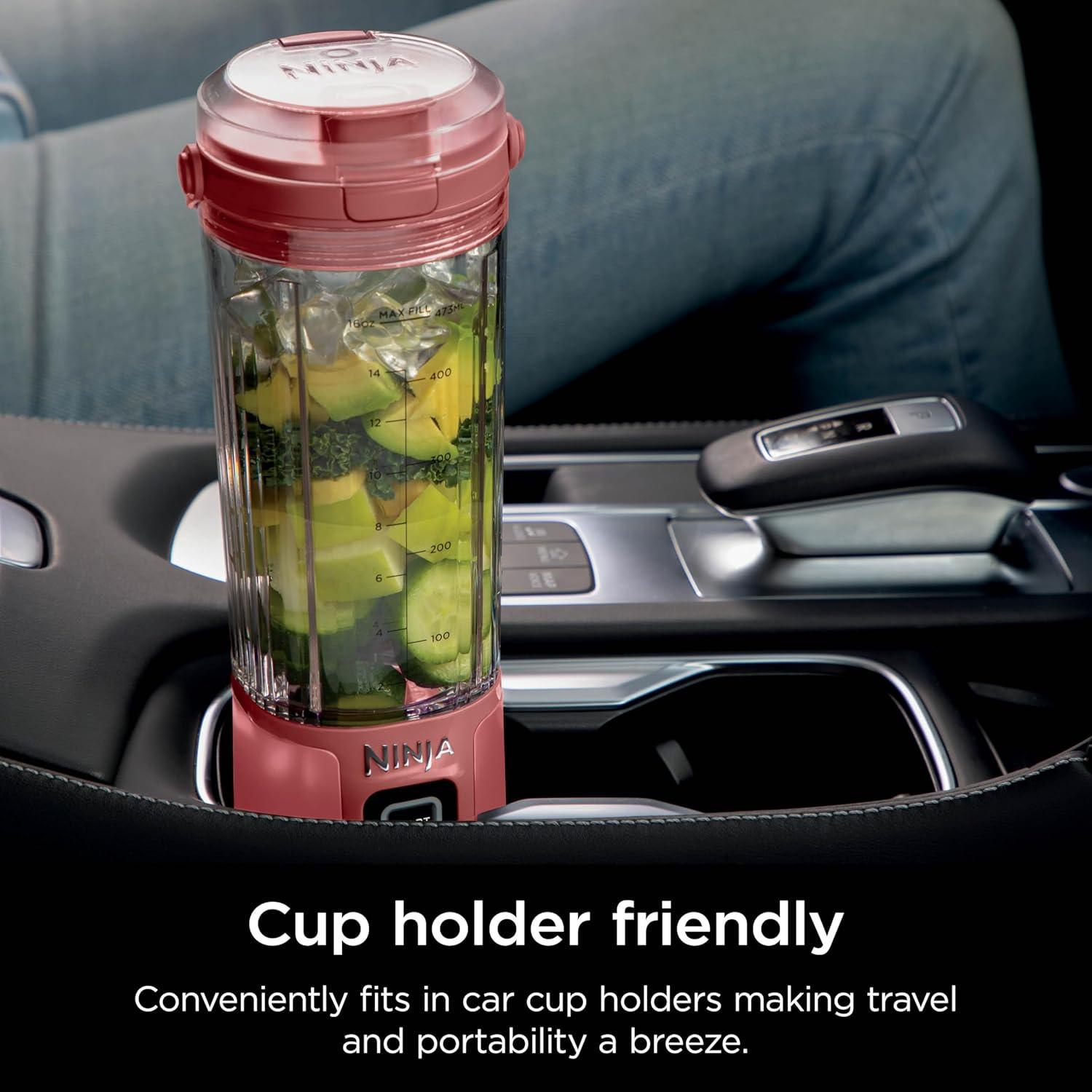 imageNinja Blast Portable Blender Cordless 18oz Vessel Personal Blender ForShakes and Smoothies BPA Free LeakproofLid and Sip Spout USBC Rechargeable Dishwasher Safe Parts Tinted Mint BC151MTRed Clay
