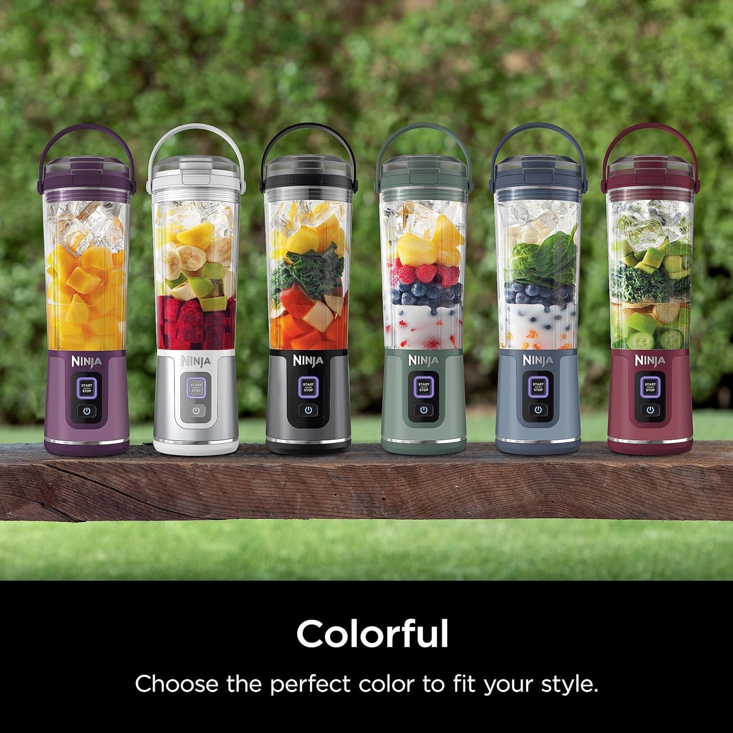 imageNinja Blast Portable Blender Cordless 18oz Vessel Personal Blender ForShakes and Smoothies BPA Free LeakproofLid and Sip Spout USBC Rechargeable Dishwasher Safe Parts Tinted Mint BC151MTPeach Stone
