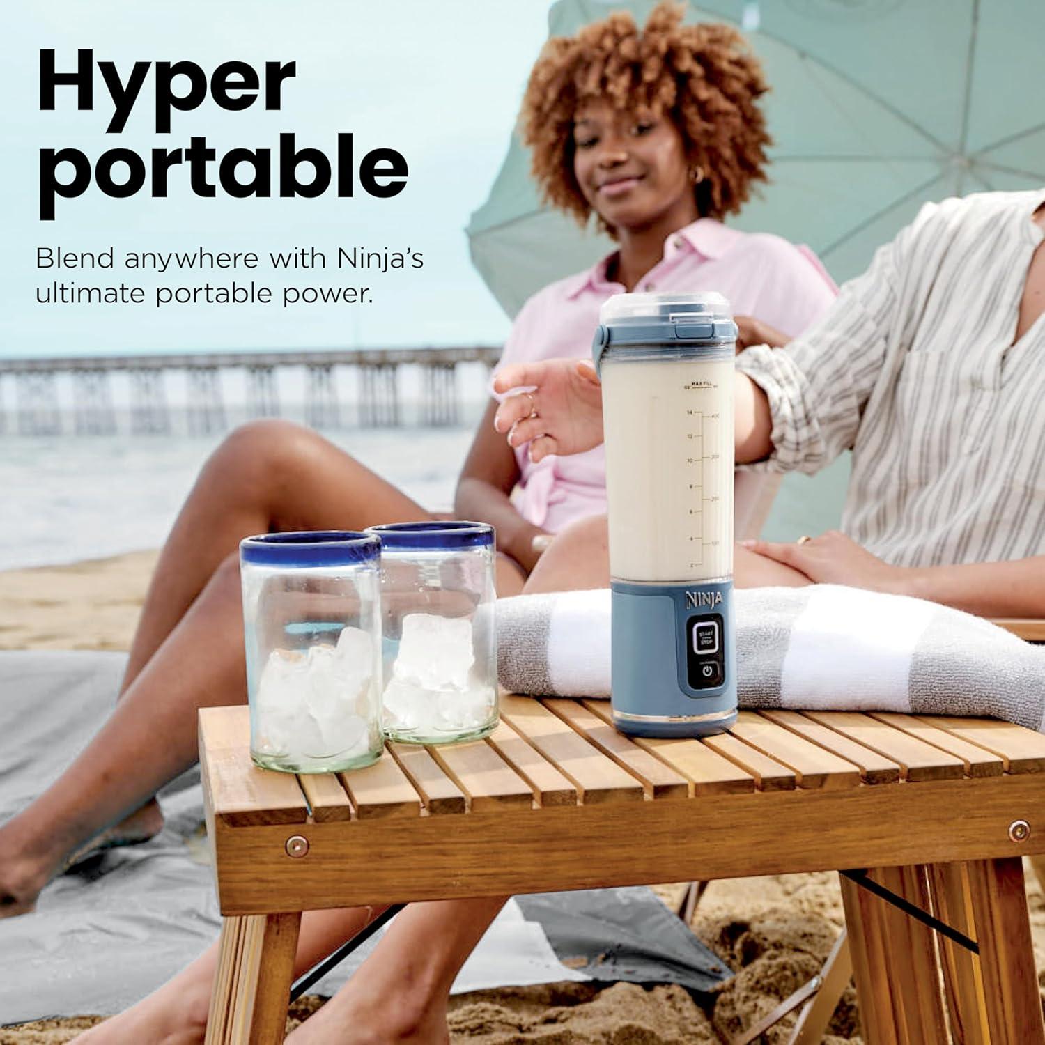 imageNinja Blast Portable Blender Cordless 18oz Vessel Personal Blender ForShakes and Smoothies BPA Free LeakproofLid and Sip Spout USBC Rechargeable Dishwasher Safe Parts Tinted Mint BC151MTForest Green