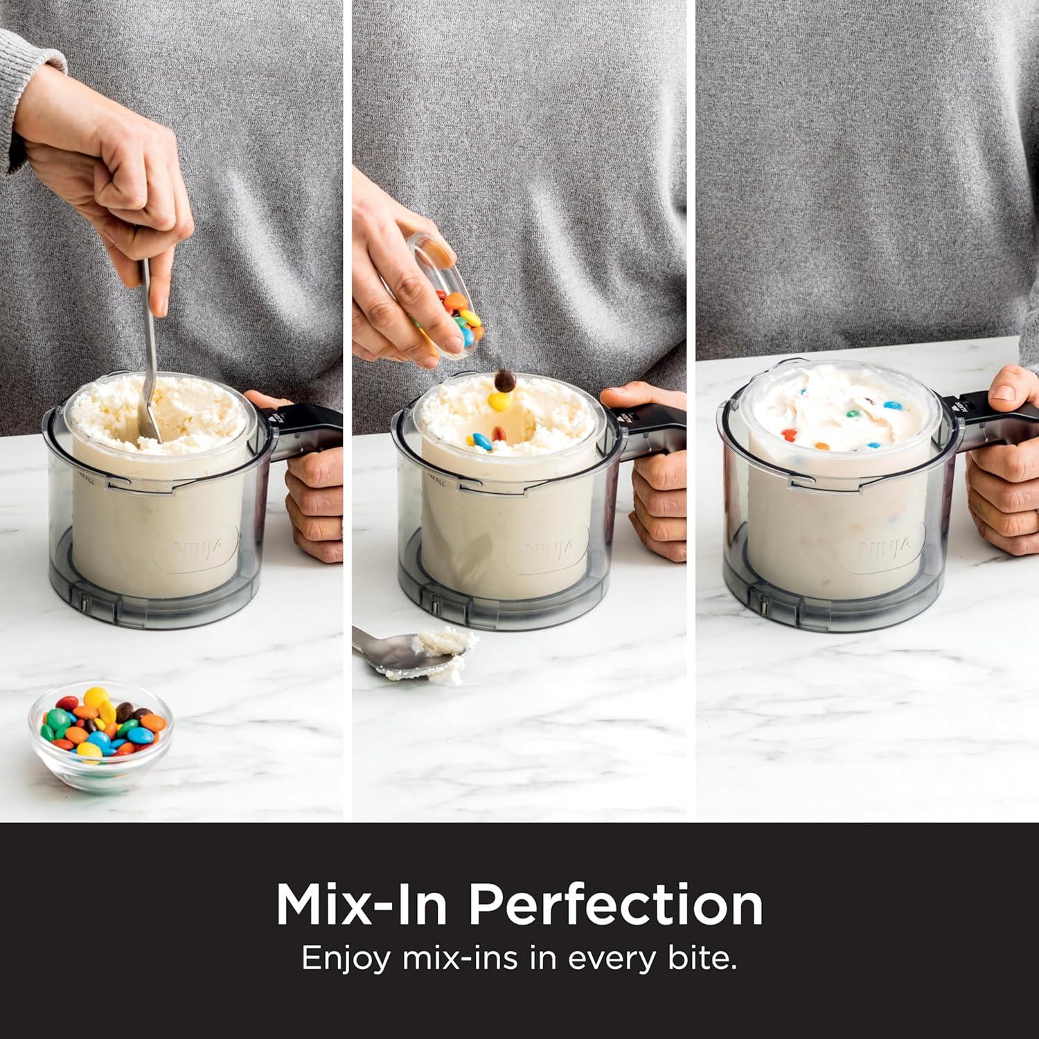 imageNinja CREAMi Ice Cream Maker for Gelato Mixins Milkshakes Sorbet Smoothie Bowls 7 OneTouch Programs with 2 Pint Containers amp Lids Compact Size Perfect for Kids Orange Mango NC301AOBlueberry Mint