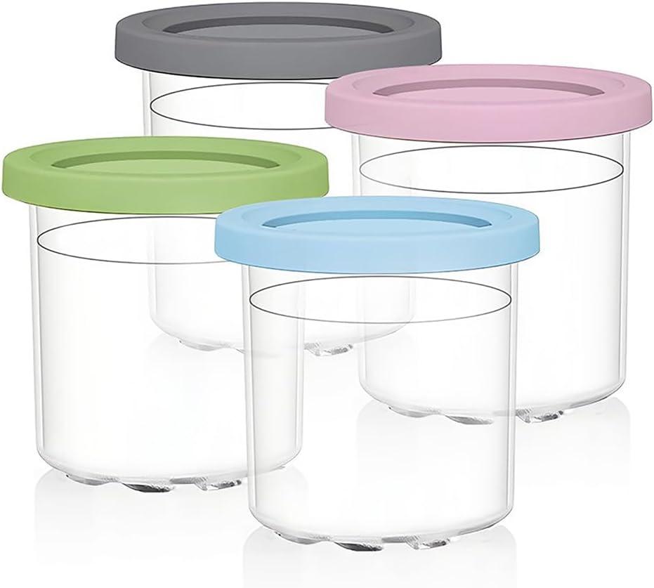 imageNinja NC501 CREAMi Deluxe 11in1 XL Ice Cream Maker Silver Renewed Bundle with Deco Essentials 6 Pack of Pints and Lids for Ninja Creami