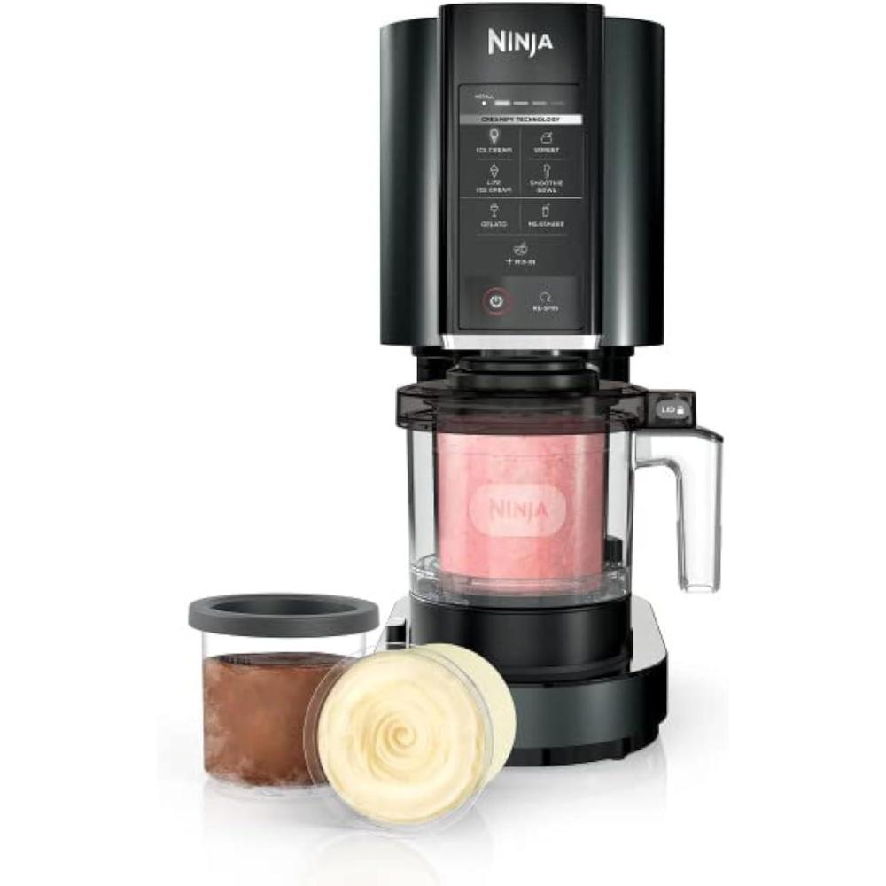imageNinja CREAMi Ice Cream Sorbet Milkshake Maker 3 CREAMi Pints Black