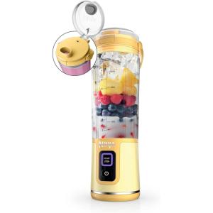 Ninja Blast Portable Blender, Cordless, 18oz. Vessel, Personal Blender For-Shakes and Smoothies, BPA Free, Leakproof-Lid and Sip Spout, USB-C Rechargeable, Dishwasher Safe Parts, Tinted Mint, BC151MT(Lemon Meringue)