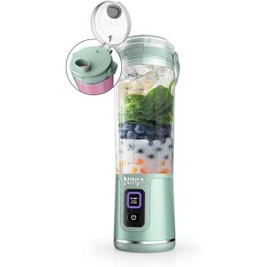 Ninja Blast Portable Blender, Cordless, 18oz. Vessel, Personal Blender For-Shakes and Smoothies, BPA Free, Leakproof-Lid and Sip Spout, USB-C Rechargeable, Dishwasher Safe Parts, Tinted Mint, BC151MT(Mint)