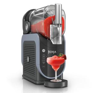 Ninja FS301 Professional Maker with RapidChill Technology, 88 oz Drink & Slushie Machine, 5 Preset Programs, Frozen Margaritas, Frappés, and More, Premium Accents, Black (Renewed)(88 oz & 5 Presets)