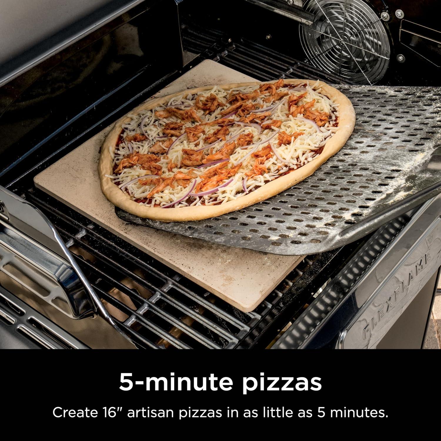imageNinja FlexFlame Upgrades 16 Artisan Pizza Stone Durable Cordierite Stone 5Minute Pizzas Homemade Artisan Pizza Bread Calzones amp More HeatSafe up to 600F XL Surface XSKPGPIZASTN