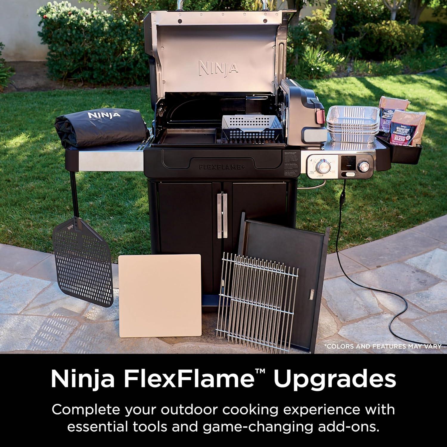 imageNinja FlexFlame Upgrades Premium Half Griddle ProfessionalGrade Carbon Steel Griddle Plate with Grease Drain RustResistant Combo Cook Even Heat Compatible with Ninja FlexFlame XSKHLFGRIDLE