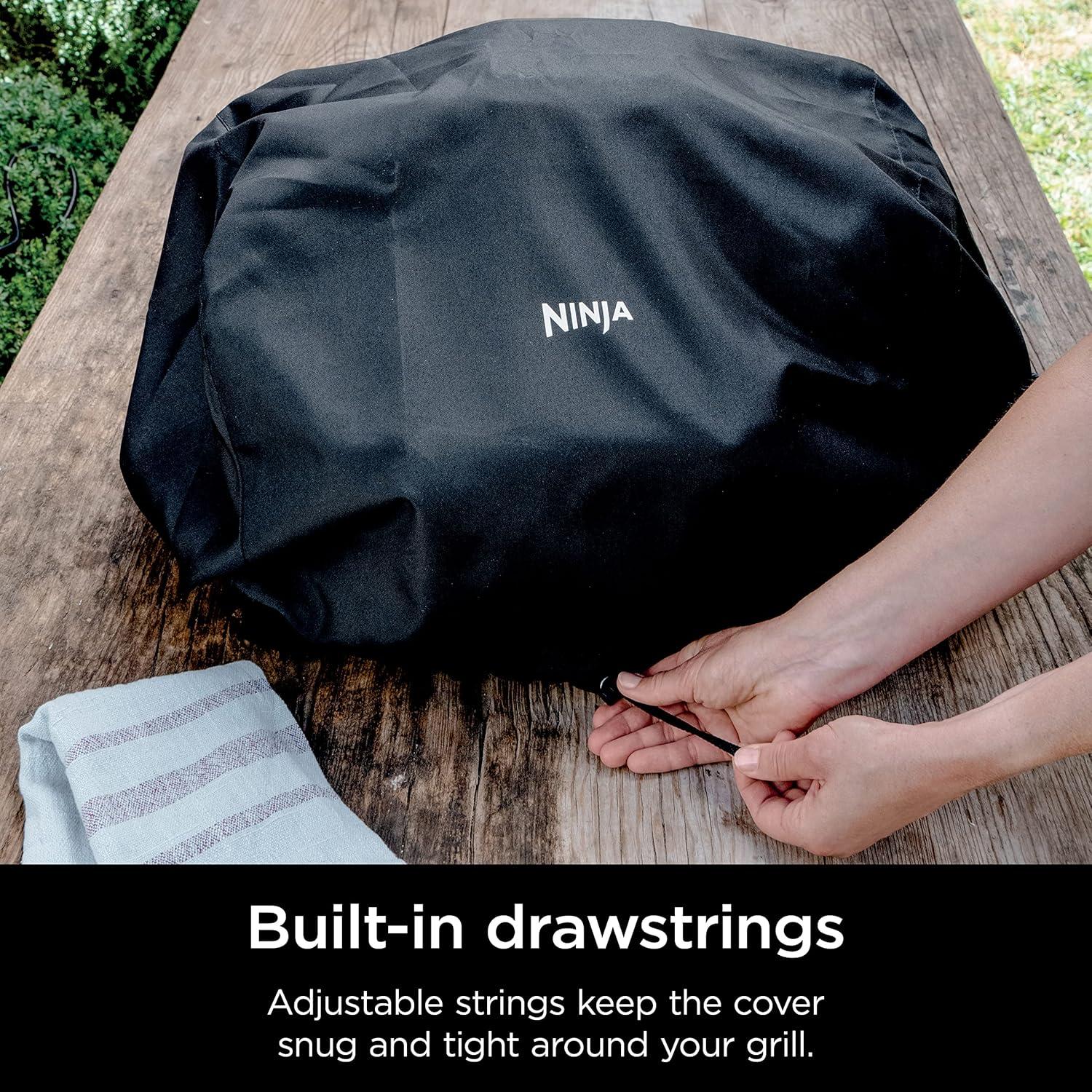 imageNinja Premium Outdoor Cover Compatible with Woodfire Grills Original Model WaterResistant AntiFade Fabric Lightweight Black 19 x 24 x 13 XSKCOVERGrills