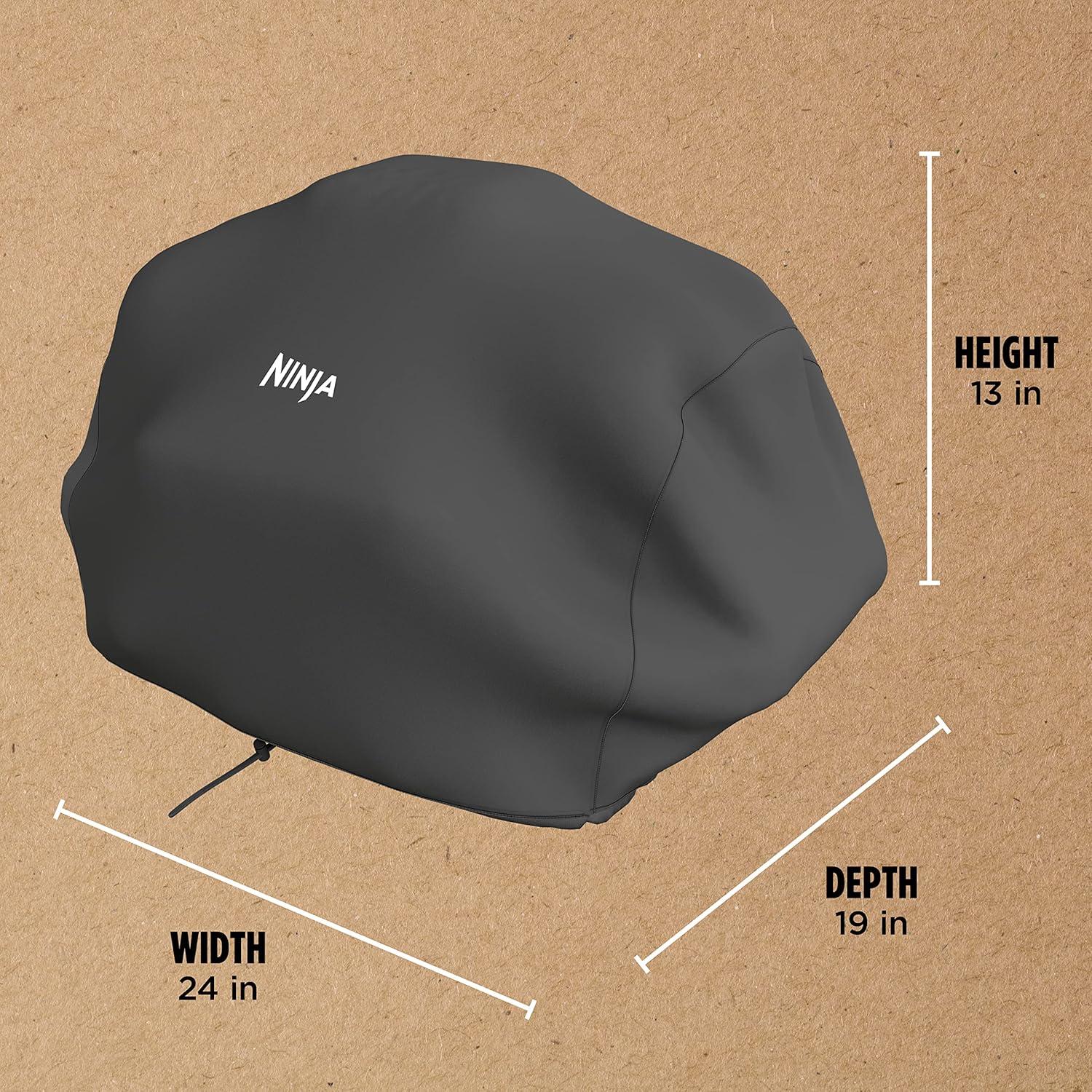 imageNinja Premium Outdoor Cover Compatible with Woodfire Grills Original Model WaterResistant AntiFade Fabric Lightweight Black 19 x 24 x 13 XSKCOVERGrills