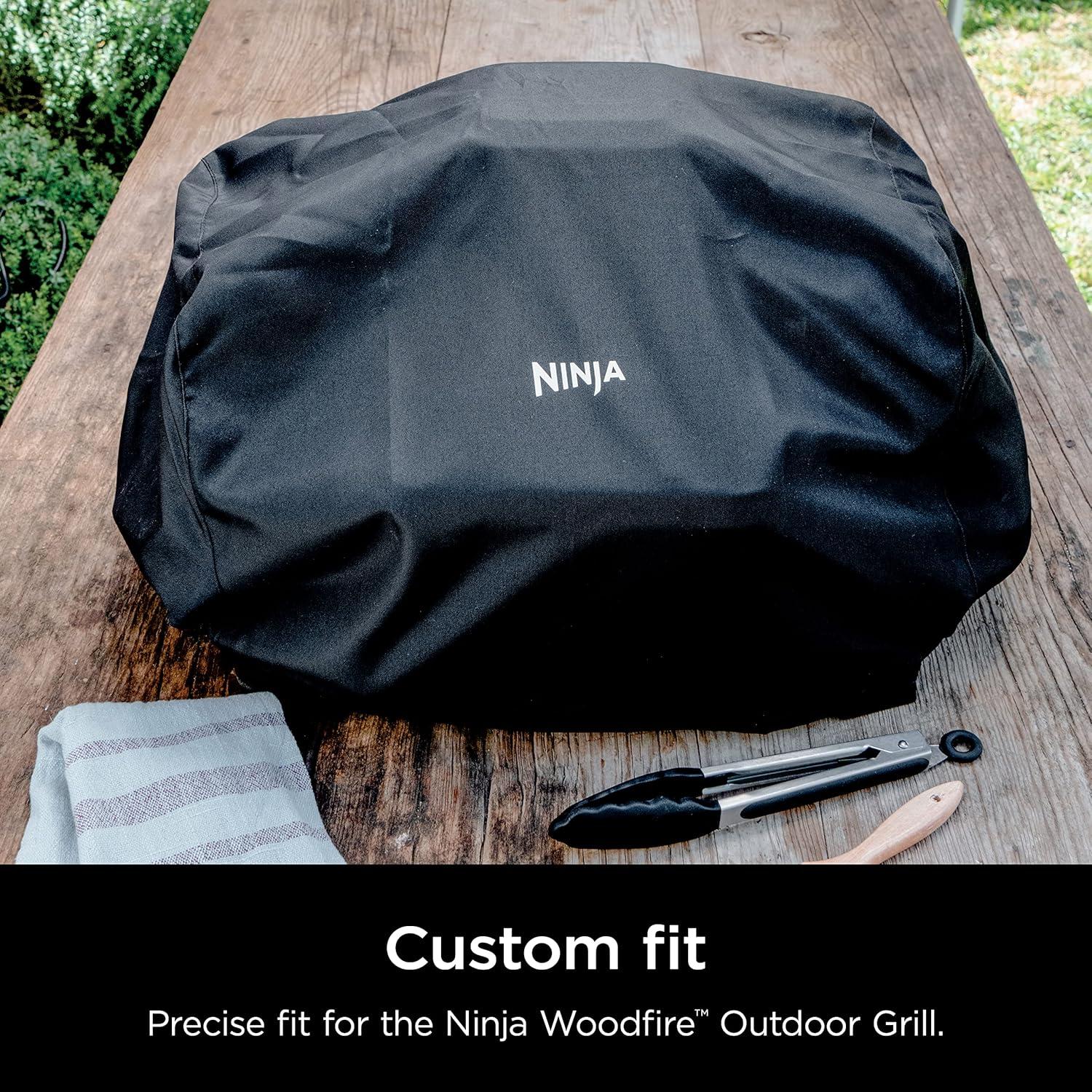 imageNinja Premium Outdoor Cover Compatible with Woodfire Grills Original Model WaterResistant AntiFade Fabric Lightweight Black 19 x 24 x 13 XSKCOVERGrills