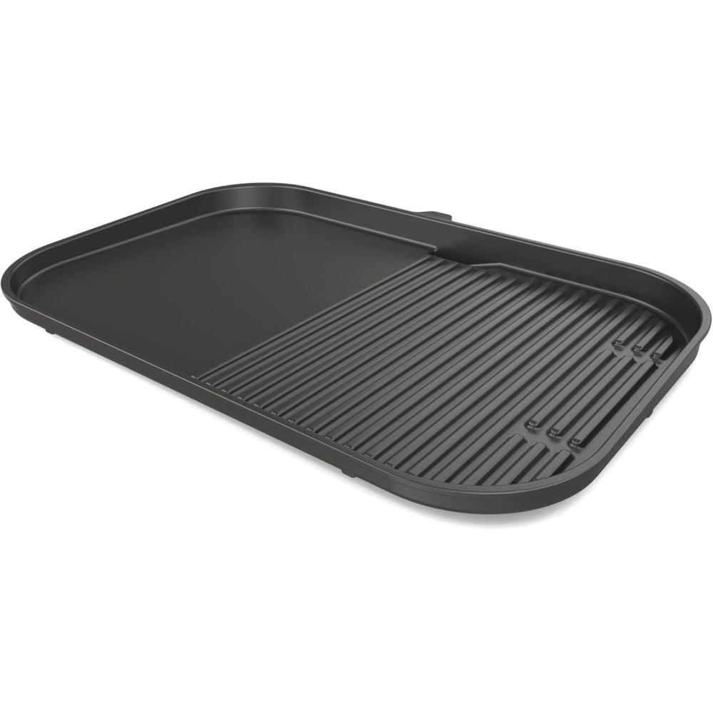 imageNinja XSKGRDLXL Woodfire Grill amp Griddle Plate Compatible with OG800 and OG900 Series 2in1 Grill and Griddle Functionality Ceramic Nonstick Coating Black