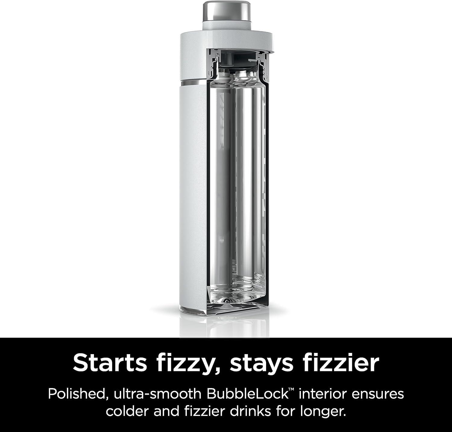imageNinja DW2401GY Thirsti 24oz Travel Water Bottle For Carbonated Sparkling Drinks Colder and Fizzier Longer Leak Proof 24 Hrs Cold Dishwasher Safe Stainless Steel Insulated Tumbler Charcoal GrayWhite
