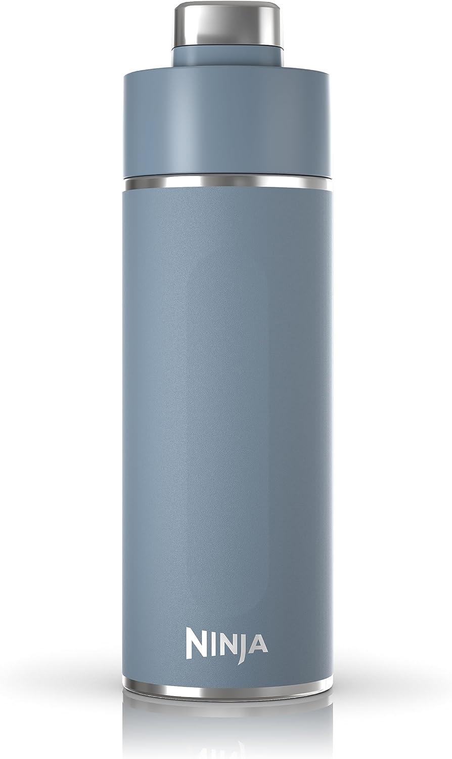 imageNinja DW2401GY Thirsti 24oz Travel Water Bottle For Carbonated Sparkling Drinks Colder and Fizzier Longer Leak Proof 24 Hrs Cold Dishwasher Safe Stainless Steel Insulated Tumbler Charcoal GrayBlue