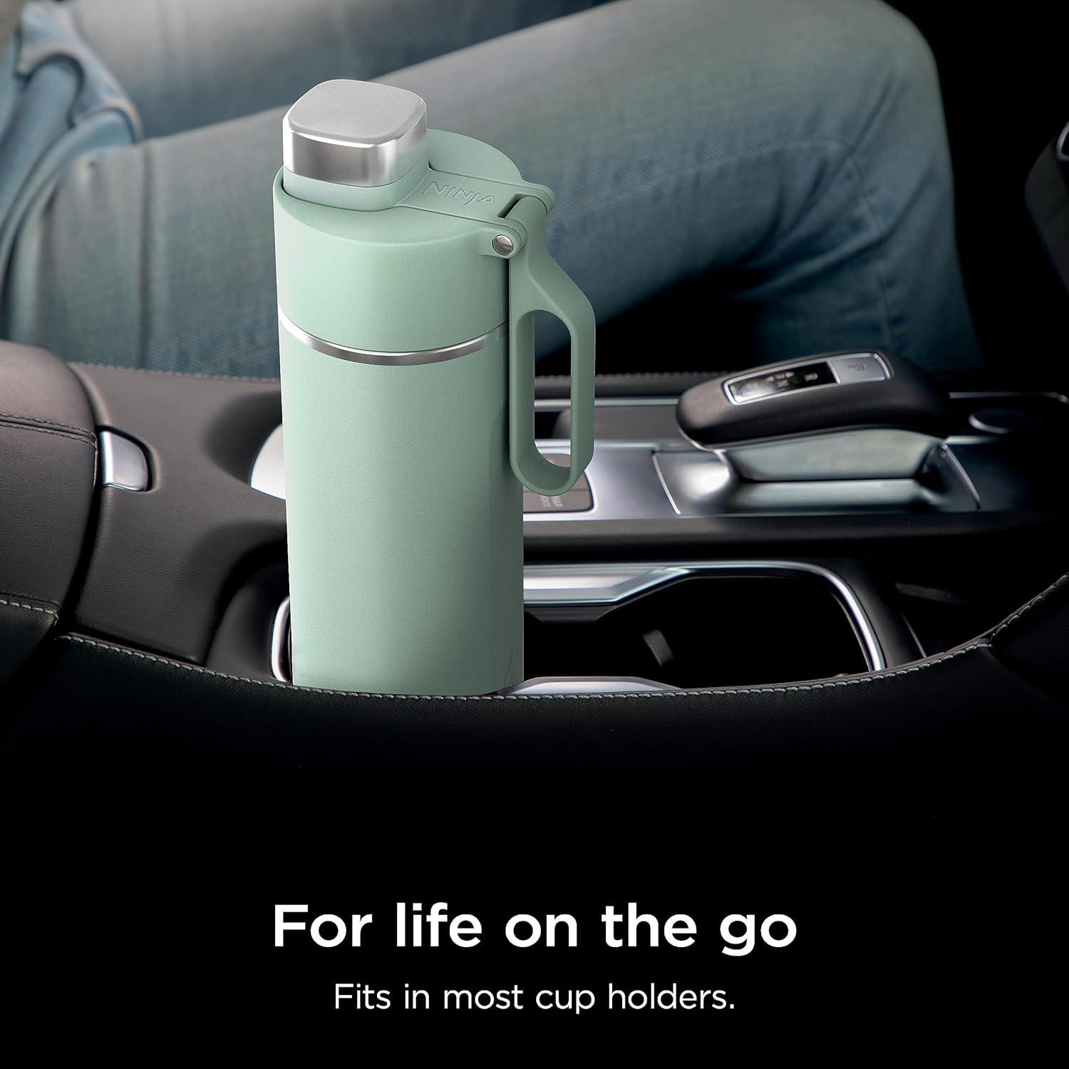 imageNinja DW2401GY Thirsti 24oz Travel Water Bottle For Carbonated Sparkling Drinks Colder and Fizzier Longer Leak Proof 24 Hrs Cold Dishwasher Safe Stainless Steel Insulated Tumbler Charcoal GrayMint