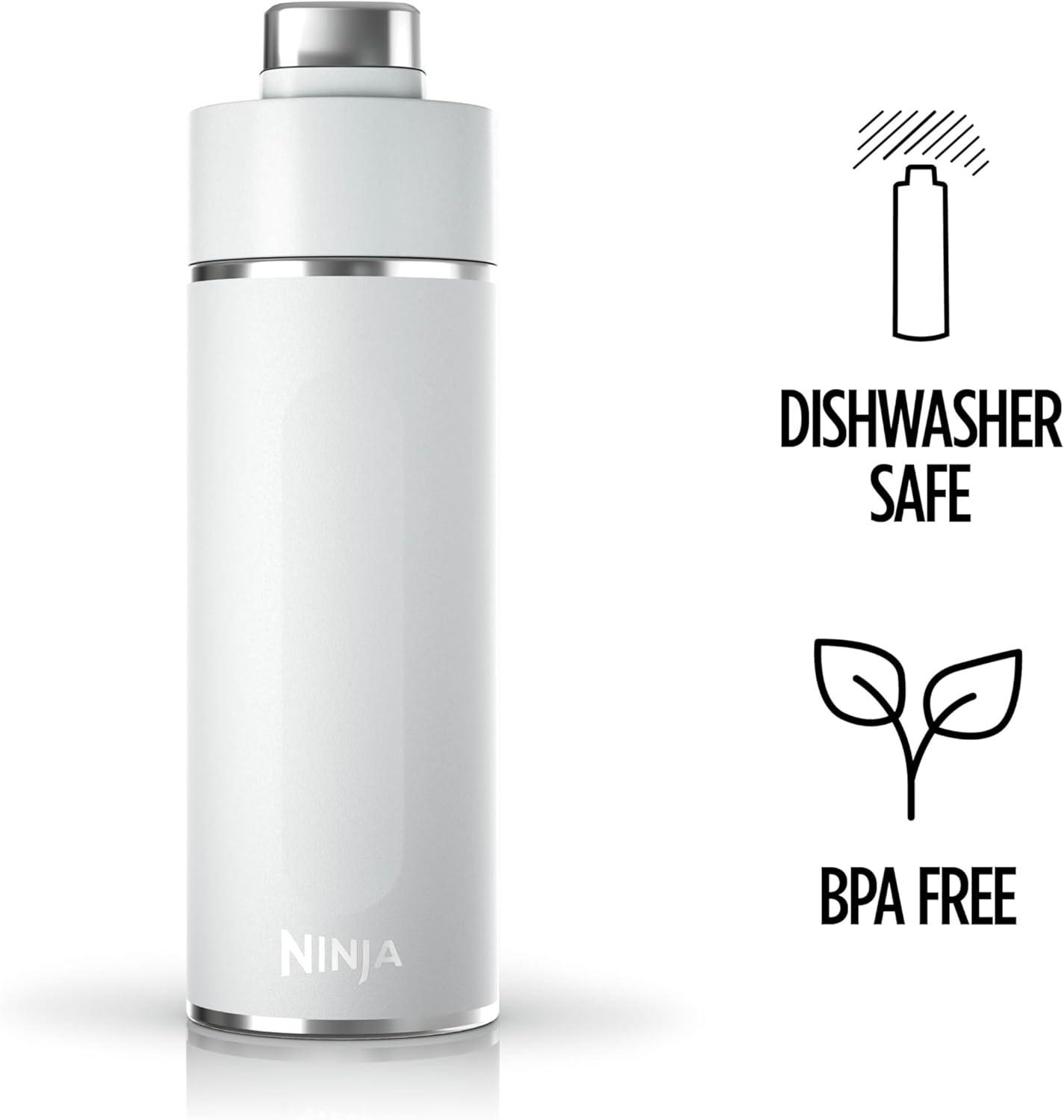 imageNinja DW2401GY Thirsti 24oz Travel Water Bottle For Carbonated Sparkling Drinks Colder and Fizzier Longer Leak Proof 24 Hrs Cold Dishwasher Safe Stainless Steel Insulated Tumbler Charcoal GrayWhite
