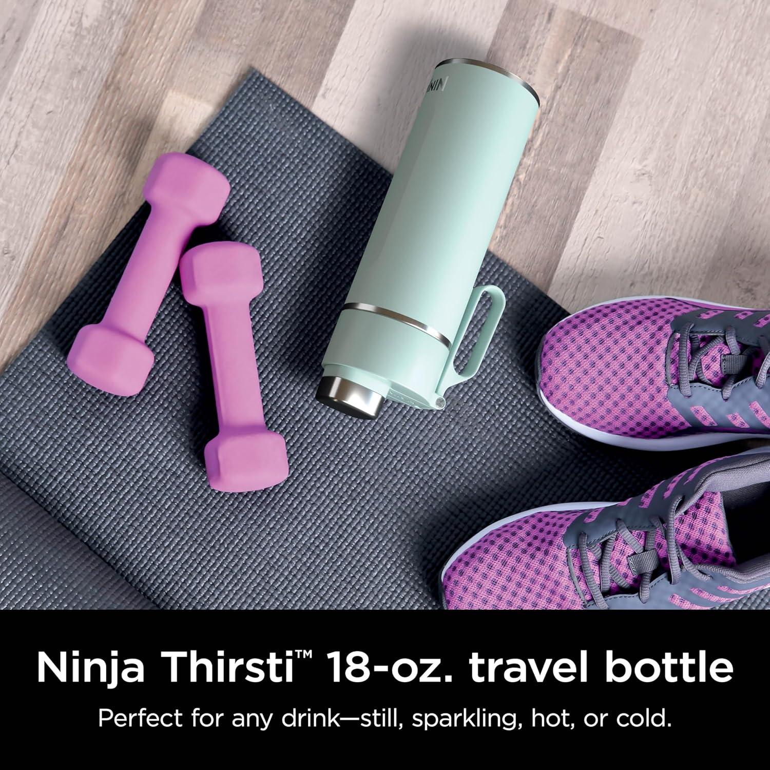 imageNinja DW2401GY Thirsti 24oz Travel Water Bottle For Carbonated Sparkling Drinks Colder and Fizzier Longer Leak Proof 24 Hrs Cold Dishwasher Safe Stainless Steel Insulated Tumbler Charcoal GrayMint