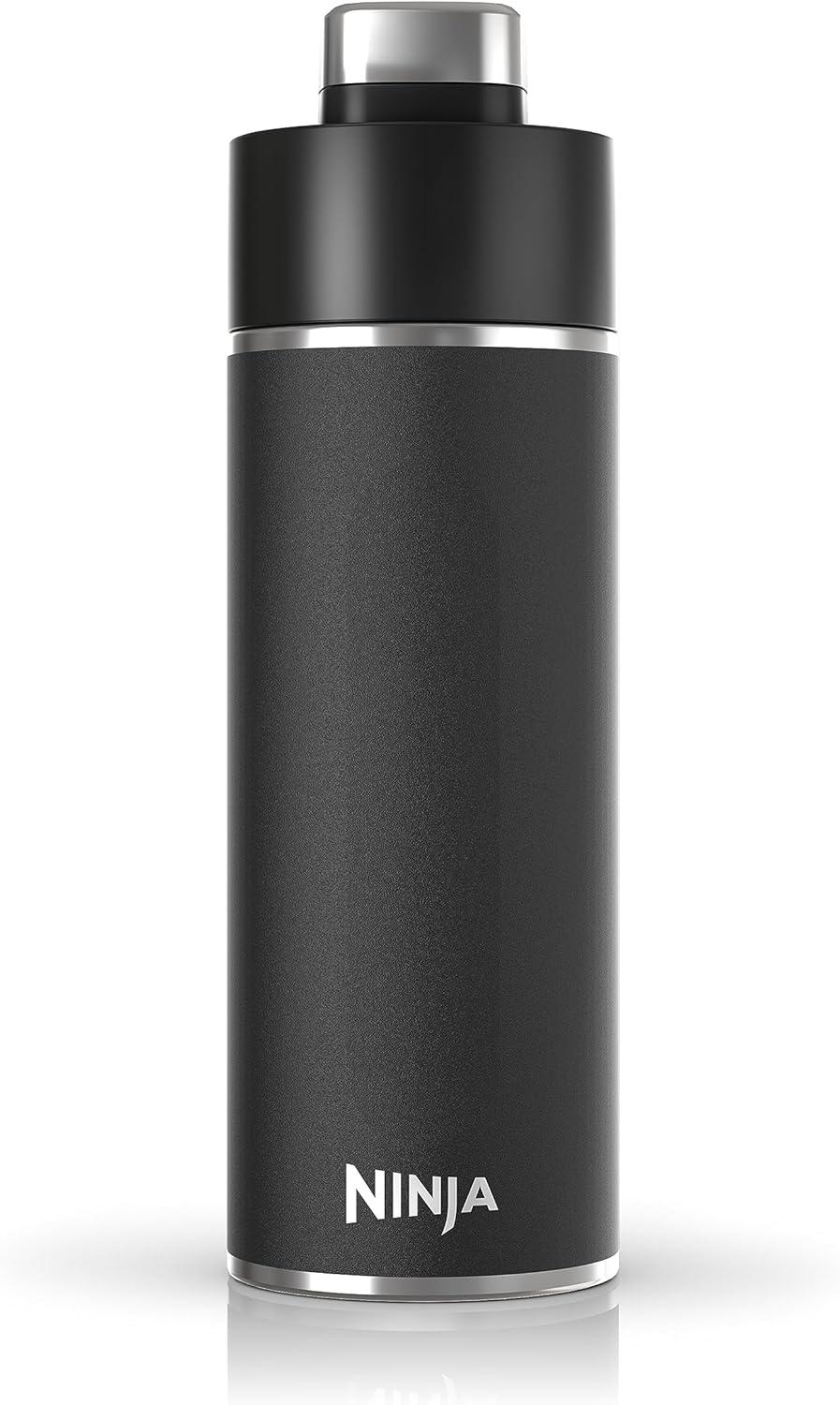 imageNinja DW2401GY Thirsti 24oz Travel Water Bottle For Carbonated Sparkling Drinks Colder and Fizzier Longer Leak Proof 24 Hrs Cold Dishwasher Safe Stainless Steel Insulated Tumbler Charcoal GrayBlack