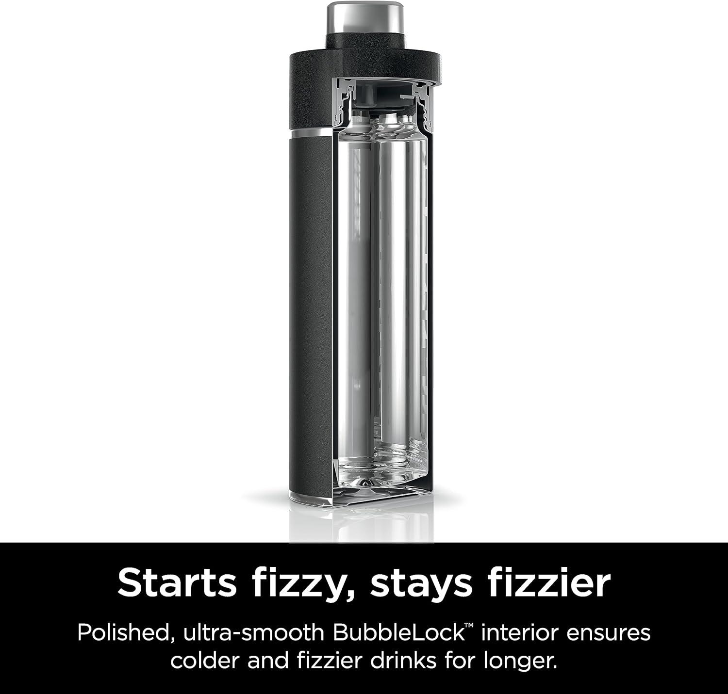 imageNinja DW2401GY Thirsti 24oz Travel Water Bottle For Carbonated Sparkling Drinks Colder and Fizzier Longer Leak Proof 24 Hrs Cold Dishwasher Safe Stainless Steel Insulated Tumbler Charcoal GrayBlack