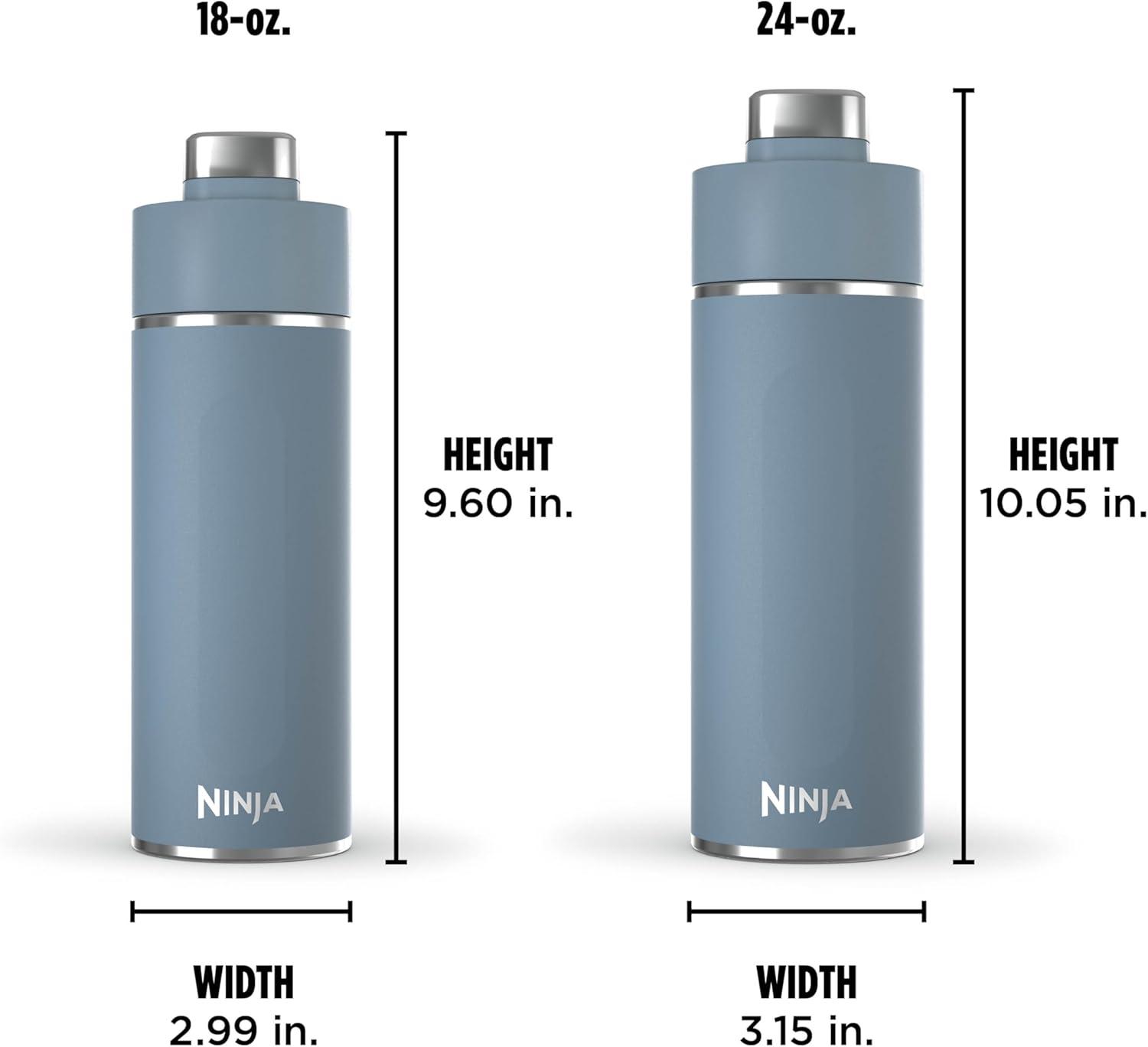 imageNinja DW2401GY Thirsti 24oz Travel Water Bottle For Carbonated Sparkling Drinks Colder and Fizzier Longer Leak Proof 24 Hrs Cold Dishwasher Safe Stainless Steel Insulated Tumbler Charcoal GrayBlue
