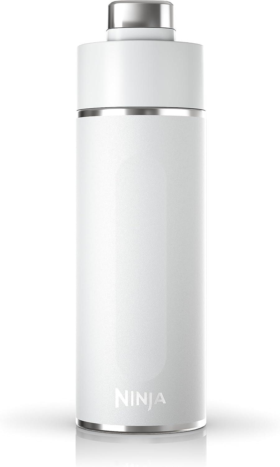 imageNinja DW2401GY Thirsti 24oz Travel Water Bottle For Carbonated Sparkling Drinks Colder and Fizzier Longer Leak Proof 24 Hrs Cold Dishwasher Safe Stainless Steel Insulated Tumbler Charcoal GrayWhite