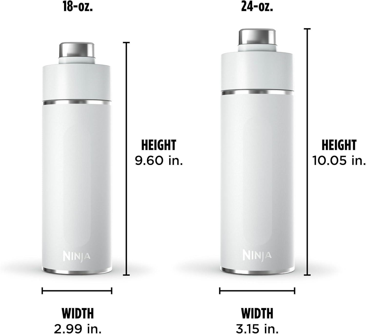 imageNinja DW2401GY Thirsti 24oz Travel Water Bottle For Carbonated Sparkling Drinks Colder and Fizzier Longer Leak Proof 24 Hrs Cold Dishwasher Safe Stainless Steel Insulated Tumbler Charcoal GrayWhite