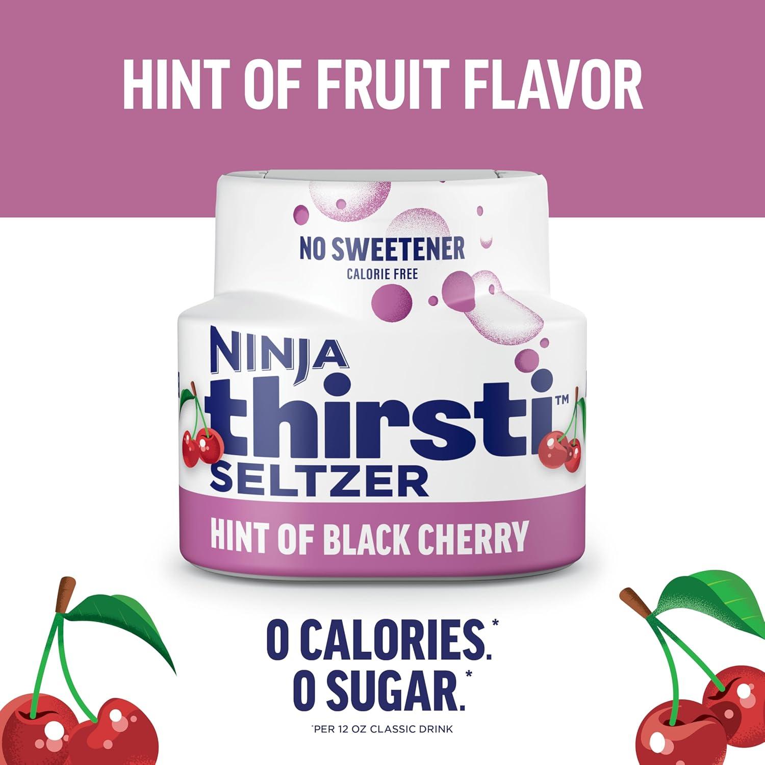 imageNinja Thirsti Flavored Water Drops Berry Lemon Variety Pack Refreshing Fruit Flavors Zero Calories Zero Sugar Makes 1720 12oz drinks 3 Pack WCFV1Black Cherry