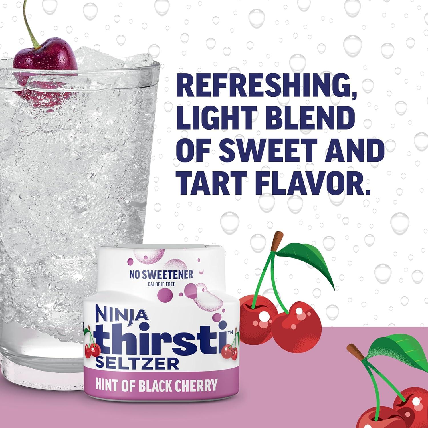 imageNinja Thirsti Flavored Water Drops Berry Lemon Variety Pack Refreshing Fruit Flavors Zero Calories Zero Sugar Makes 1720 12oz drinks 3 Pack WCFV1Black Cherry