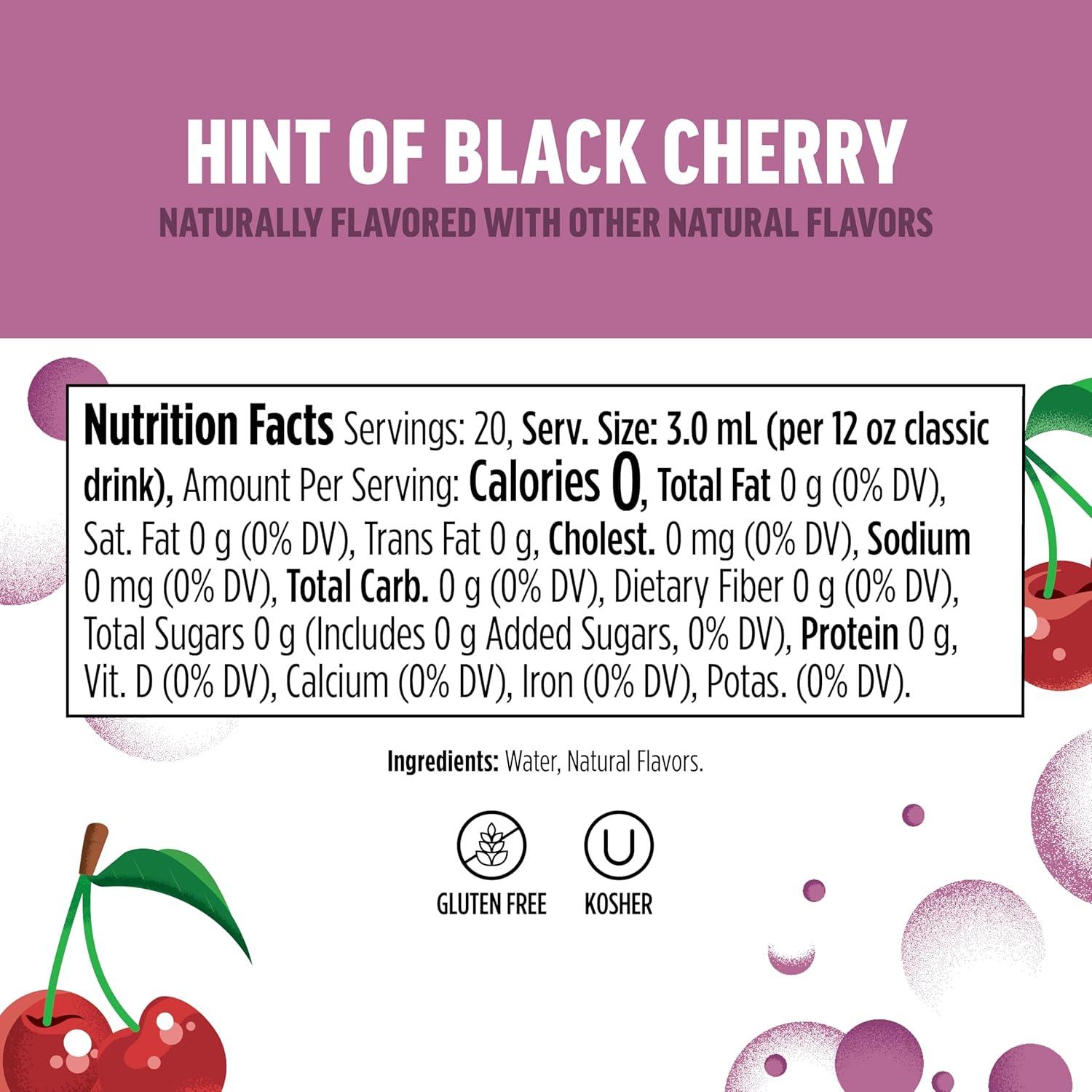 imageNinja Thirsti Flavored Water Drops Berry Lemon Variety Pack Refreshing Fruit Flavors Zero Calories Zero Sugar Makes 1720 12oz drinks 3 Pack WCFV1Black Cherry