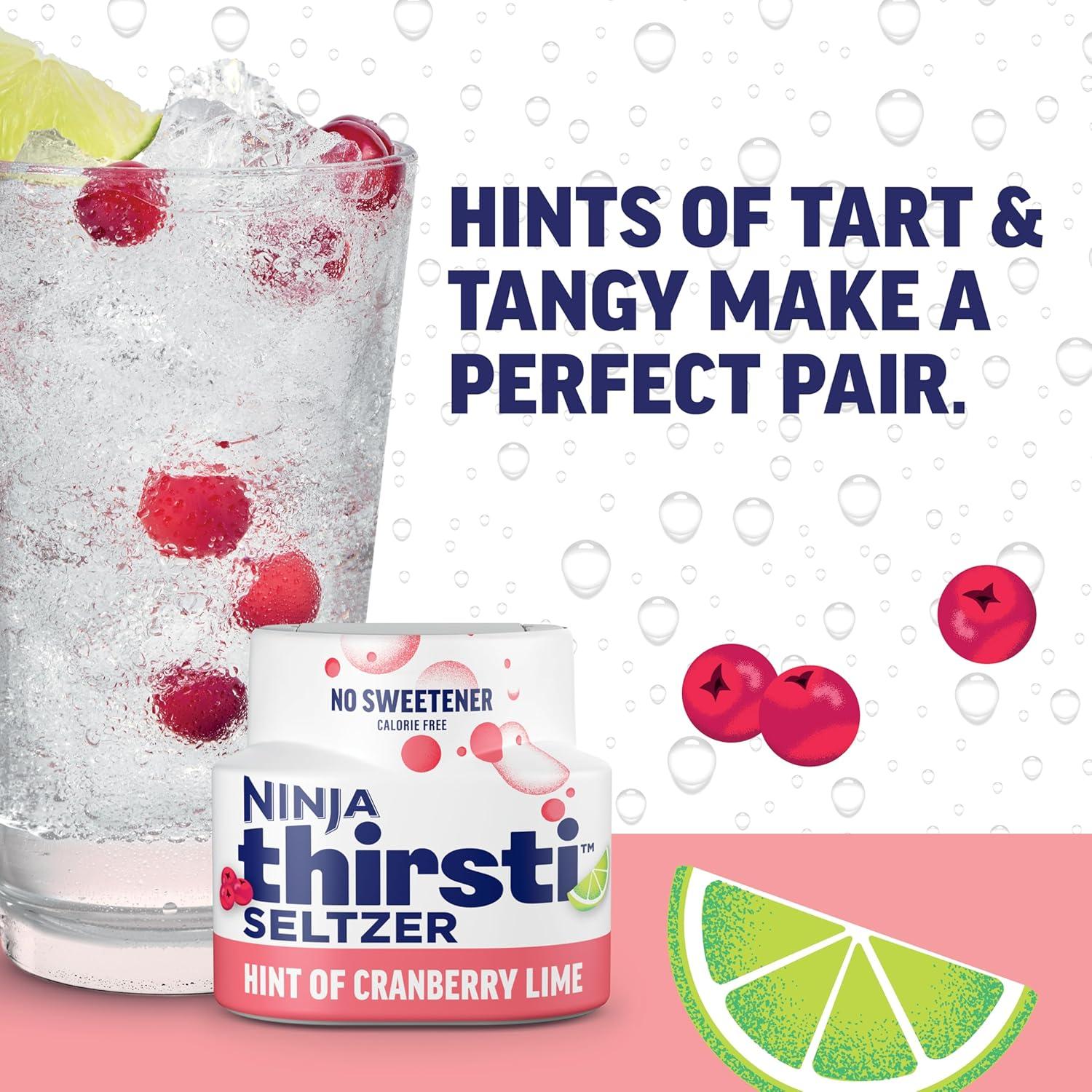 imageNinja Thirsti Flavored Water Drops Berry Lemon Variety Pack Refreshing Fruit Flavors Zero Calories Zero Sugar Makes 1720 12oz drinks 3 Pack WCFV1Cranberry Lime