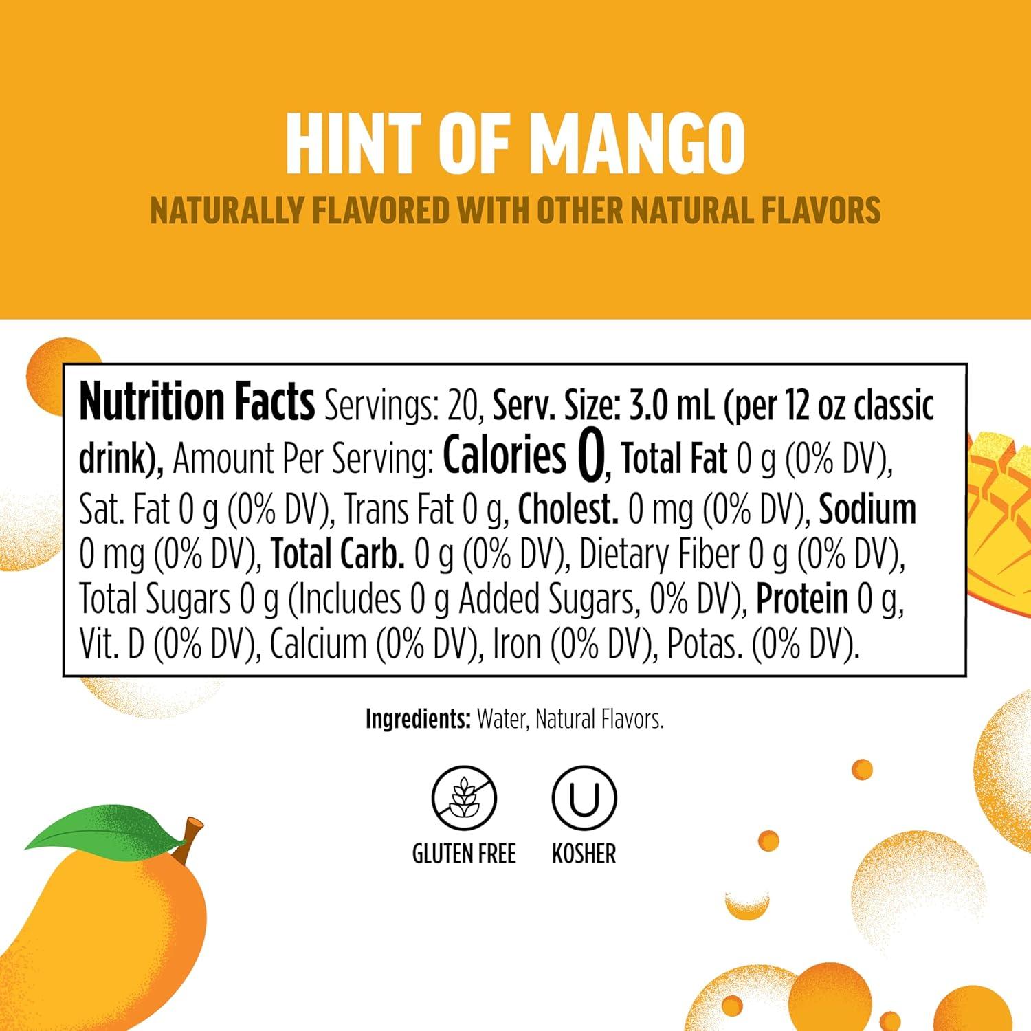 imageNinja Thirsti Flavored Water Drops Berry Lemon Variety Pack Refreshing Fruit Flavors Zero Calories Zero Sugar Makes 1720 12oz drinks 3 Pack WCFV1Mango