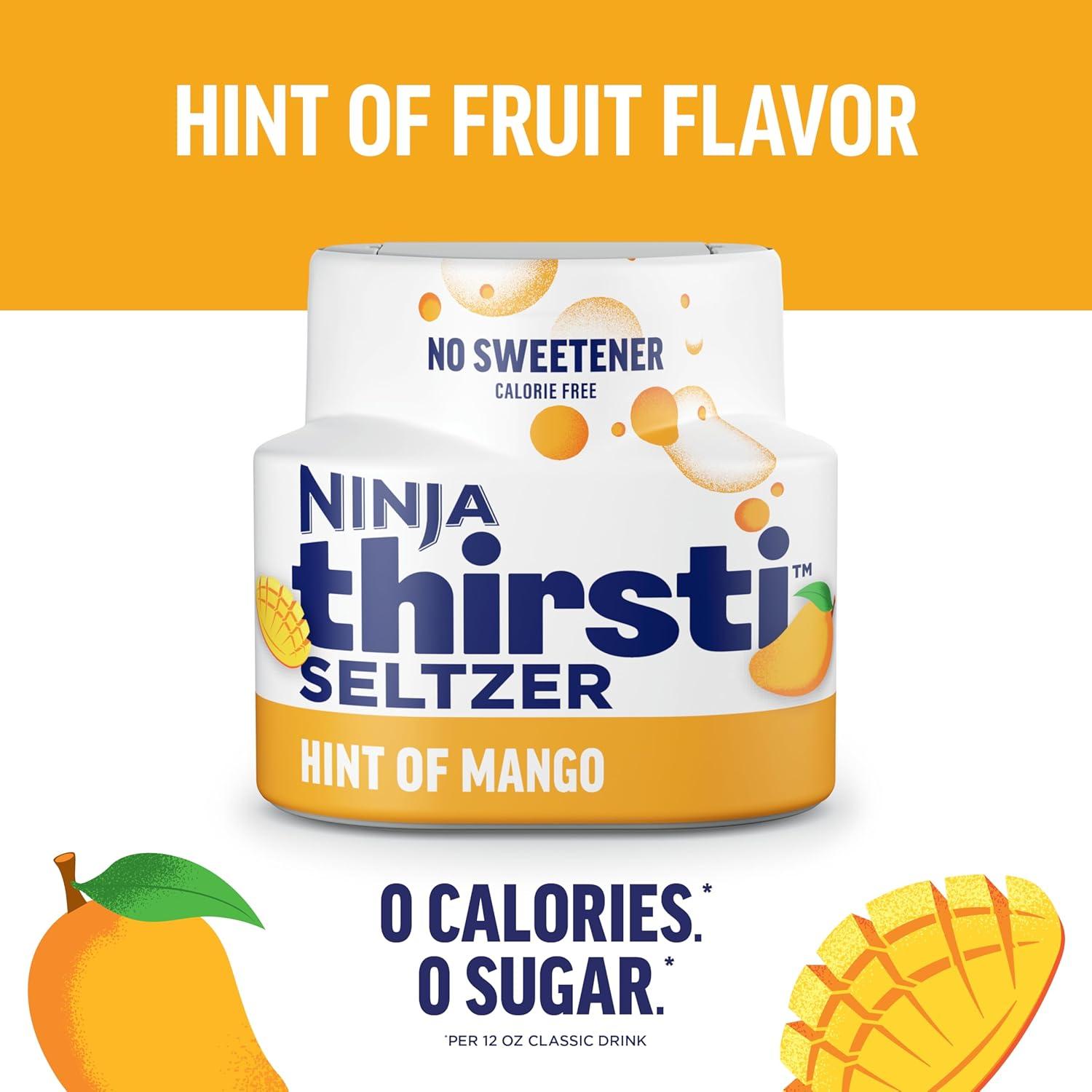 imageNinja Thirsti Flavored Water Drops Berry Lemon Variety Pack Refreshing Fruit Flavors Zero Calories Zero Sugar Makes 1720 12oz drinks 3 Pack WCFV1Mango
