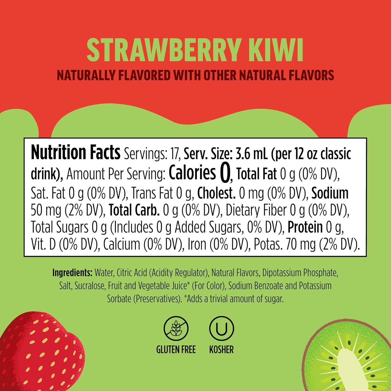 imageNinja Thirsti Flavored Water Drops FRUITI CHILL Lemonade Bold Fruit Flavor Sparkling or Still Zero Calories Zero Sugar Makes 17 12oz drinks 3 Pack WCFLMNDAMStrawberry Kiwi