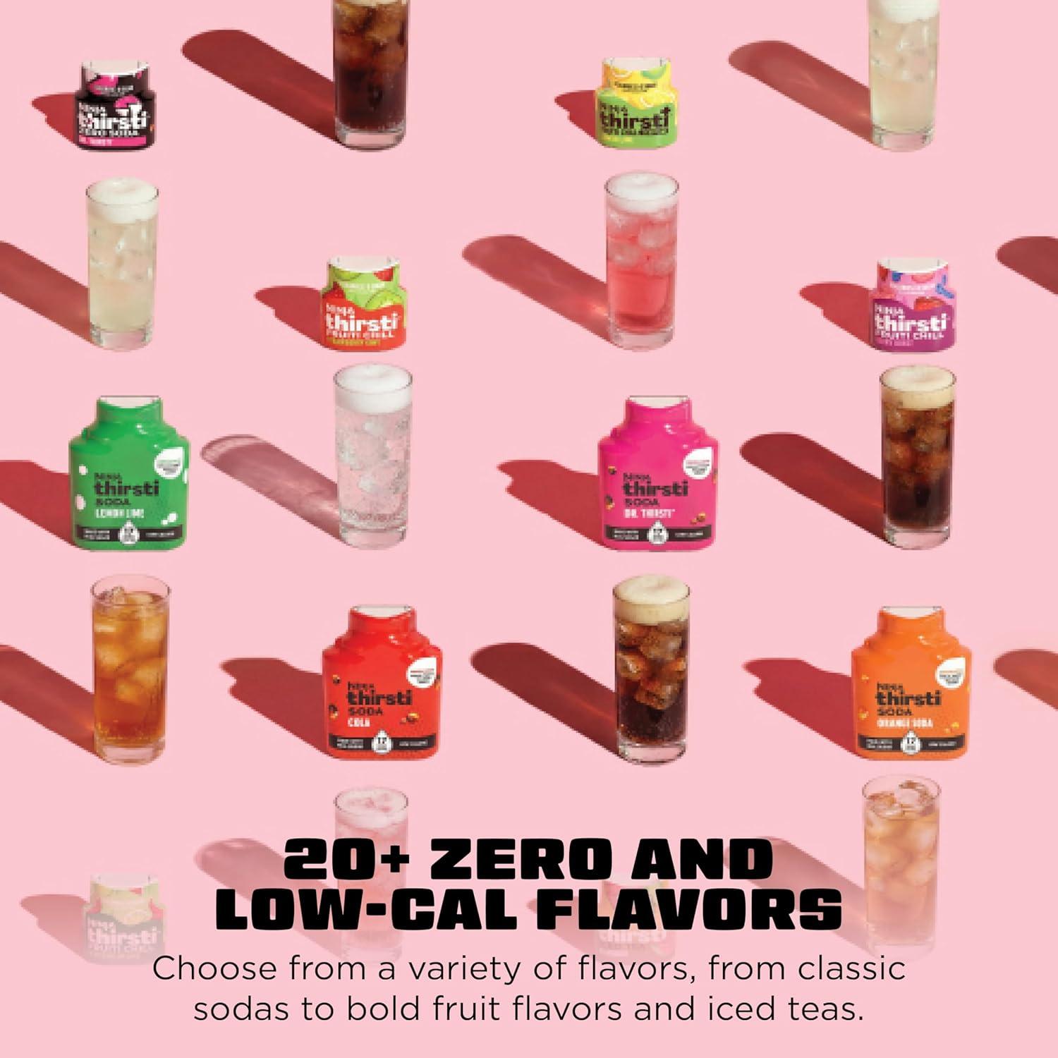 imageNinja Thirsti Ultimate Drink System Still or Sparkling Soda Maker Create fountainfresh drinks with 20 zero or lowcalorie flavors Customize your fizz and flavor Pink WC3001PK1Cyberspace