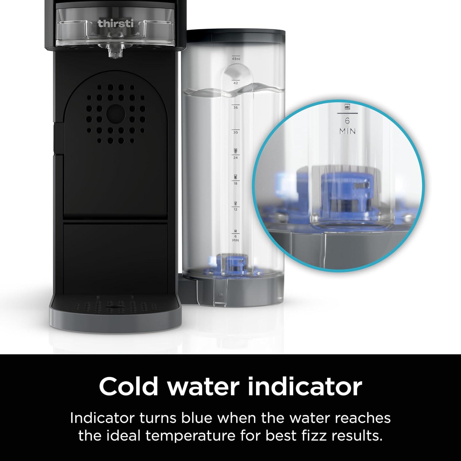 imageNinja WCX01WR Thirsti 48oz Removable Water Reservoir Black Only Compatible with the Ninja Thirsti Drink System WC1001 Clear