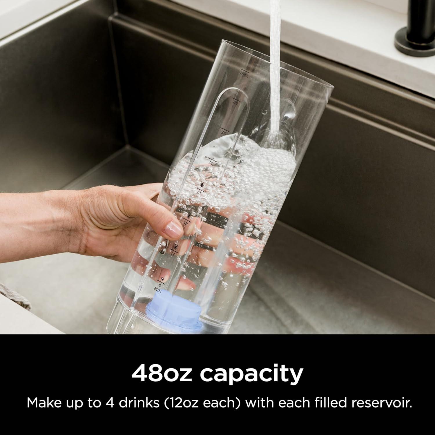 imageNinja WCX01WR Thirsti 48oz Removable Water Reservoir Black Only Compatible with the Ninja Thirsti Drink System WC1001 Clear