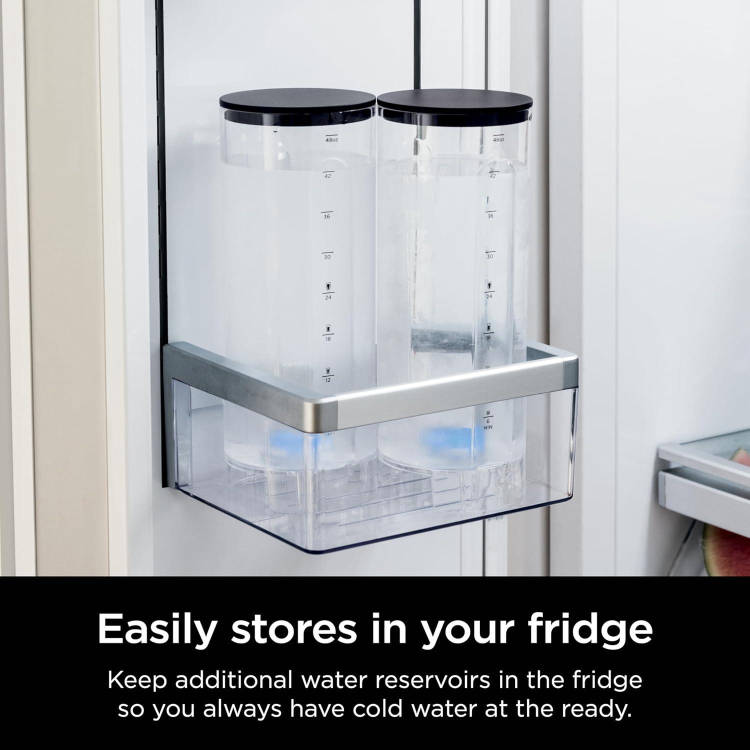 imageNinja WCX01WR Thirsti 48oz Removable Water Reservoir Black Only Compatible with the Ninja Thirsti Drink System WC1001 Clear