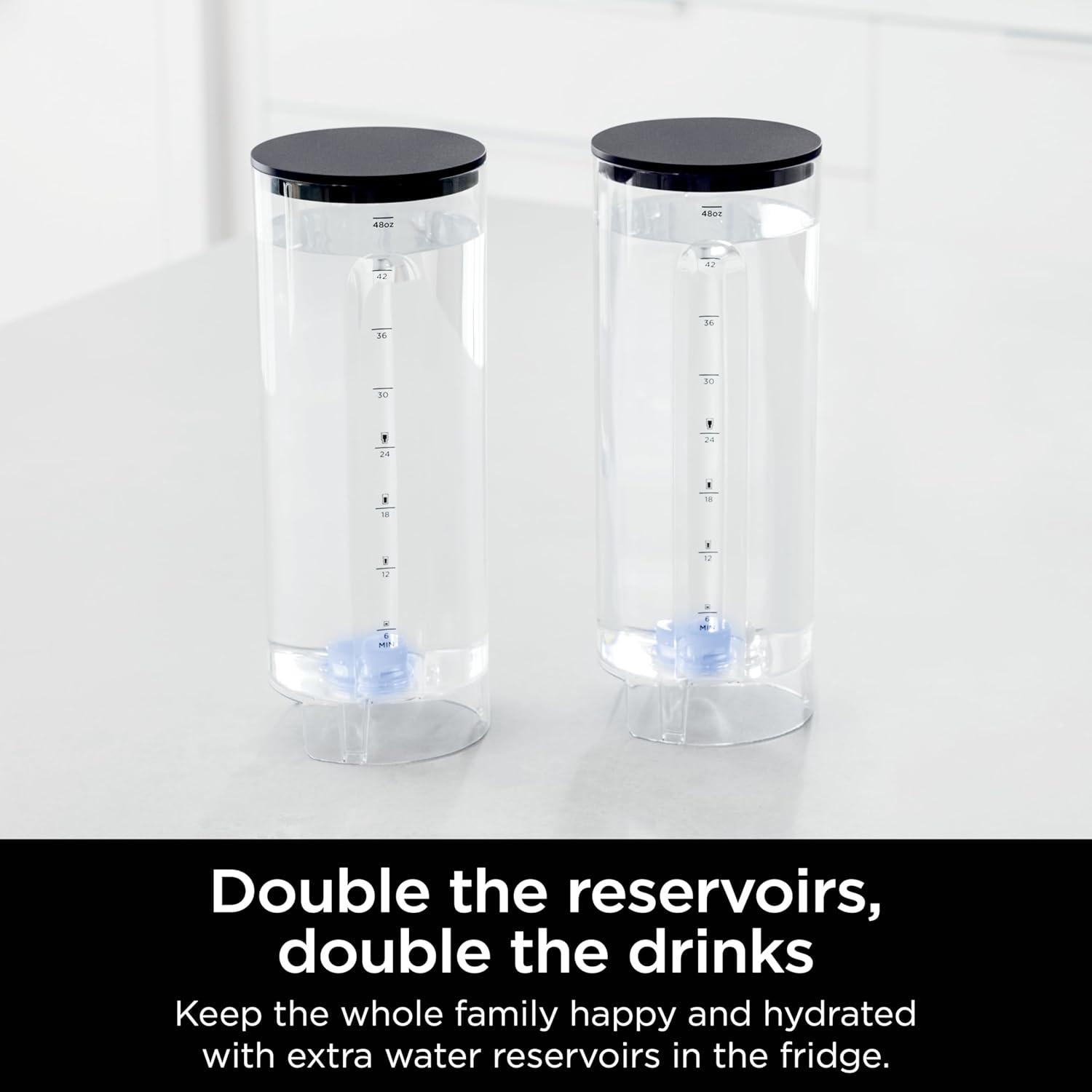 imageNinja WCX01WR Thirsti 48oz Removable Water Reservoir Black Only Compatible with the Ninja Thirsti Drink System WC1001 Clear