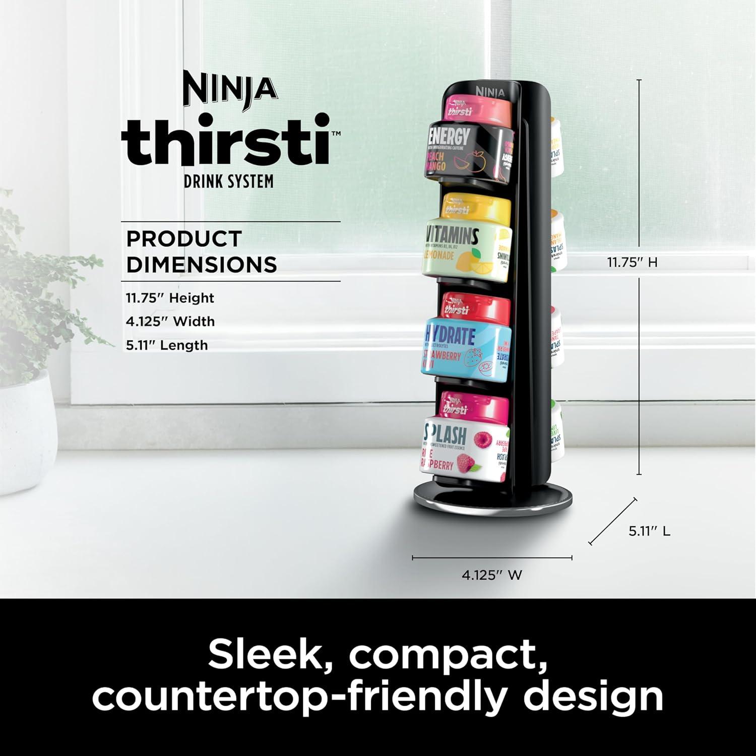 imageNinja WCX08 Thirsti 360 8Flavor Storage Holder Black511 in L x 4125 in W x 1175 in H Pack of 2