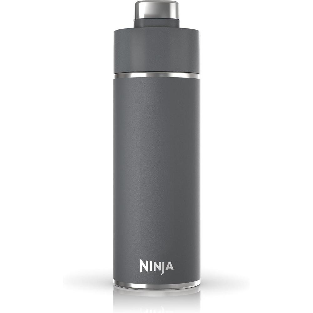 imageNinja DW2401GY Thirsti 24oz Travel Water Bottle For Carbonated Sparkling Drinks Colder and Fizzier Longer Leak Proof 24 Hrs Cold Dishwasher Safe Stainless Steel Insulated Tumbler Charcoal GrayGray
