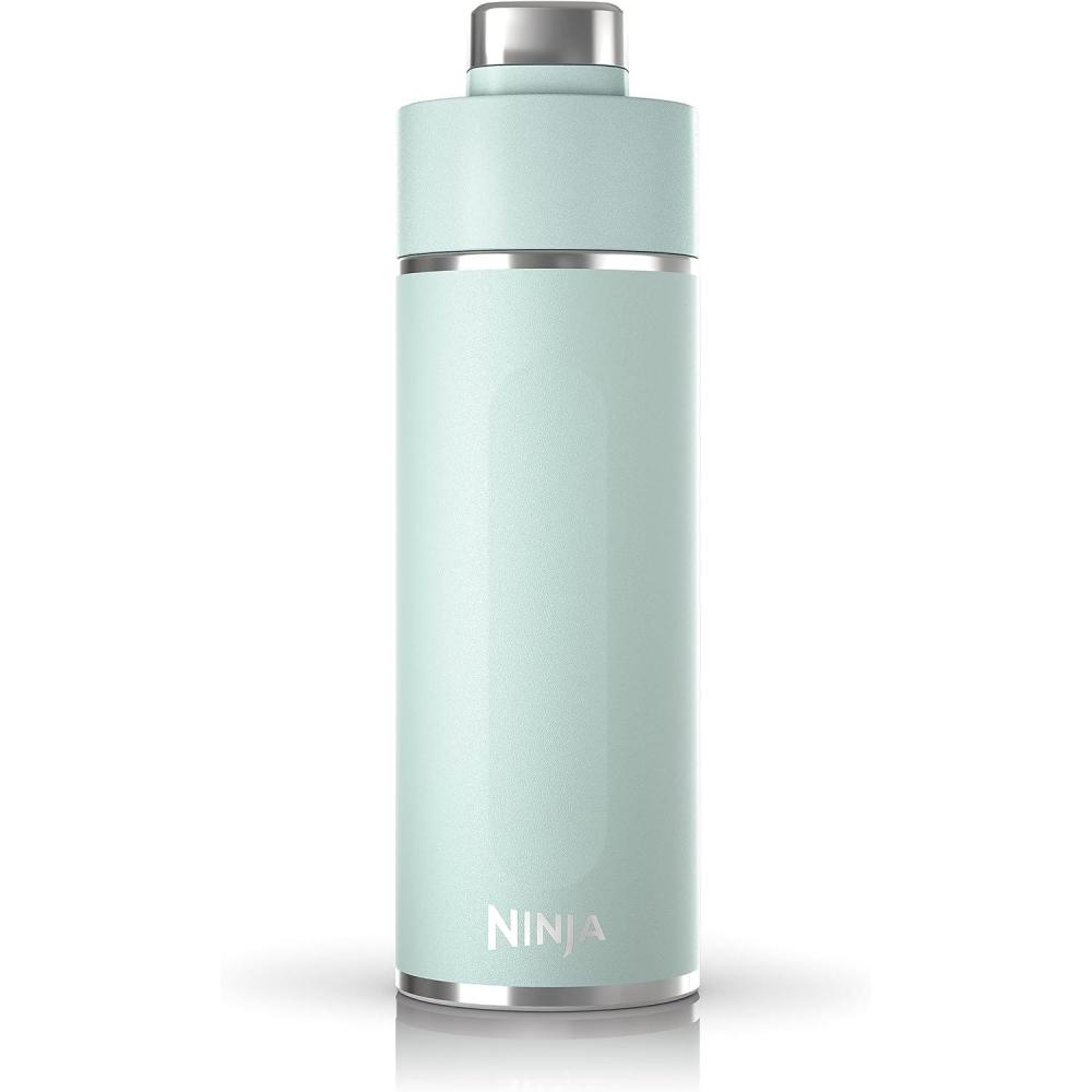 imageNinja DW2401GY Thirsti 24oz Travel Water Bottle For Carbonated Sparkling Drinks Colder and Fizzier Longer Leak Proof 24 Hrs Cold Dishwasher Safe Stainless Steel Insulated Tumbler Charcoal GrayMint